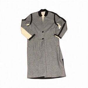 Chic Gray and Cream Trench Coat